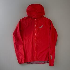 Inov8 Pertex Ultralight Jacket Large Red Full Zip Hooded Waterproof Outerwear